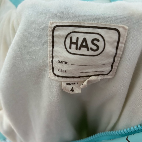 HAS Kids Airplane Print Hooded Raincoat - Teal/Red - Size 4T - Picture 3 of 4